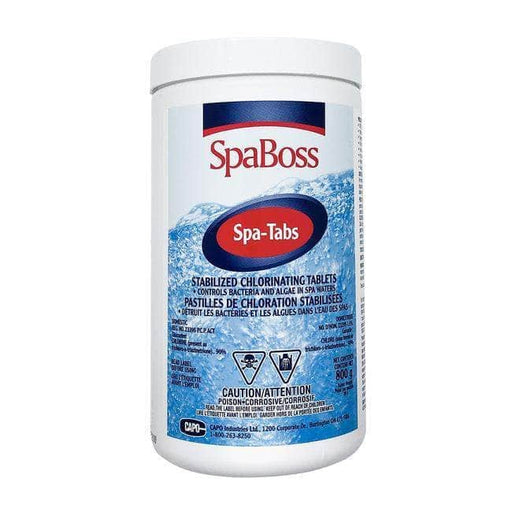 Capo Industries Ltd. CHEMICALS Spa Chemicals Capo Spa Boss Chlorine Tabs, 800g - 907724 065180077242 10003855 Capo SpaBoss Spa Chlorine Tabs - Discounter's Pool & Spa Warehouse pool companies near me pool company pool installers near me pool contractors near me