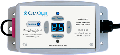 ClearBlue Ionizer Inc EQUIPMENT Feeders ClearBlue Ionizer System for Spas up to 9500L (2500Gal) - 110v-220v - A-400AP 627843765721 12001254 pool companies near me pool company pool installers near me pool contractors near me