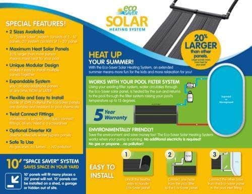 ecoSaver 10 ft Solar Panel (10 feet long x 60 inches wide) - ES10SP-1