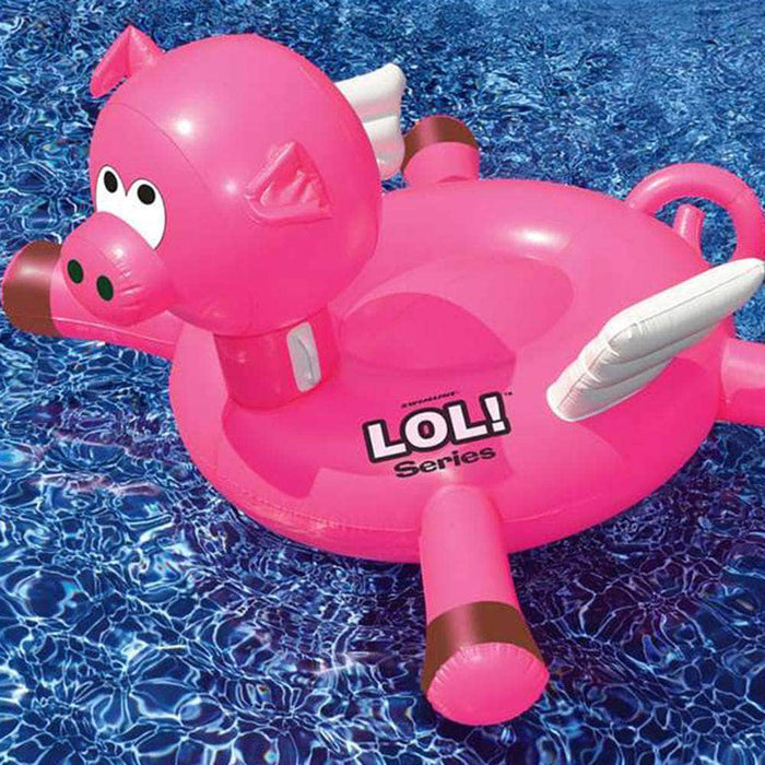 Intl. Leisure Prod. Inc TOYS AND REC Inflatables and Floats **Swimline LOL! Series Inflatable Ride-On Flying Pig Swimming Pool Float - 90266 723815902665 10004613 pool companies near me pool company pool installers near me pool contractors near me