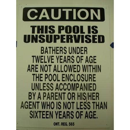 Northeastern Distributors ACCESSORIES Safety 18"x24" Unsupervised Sign - SIGN-US 12000122 pool companies near me pool company pool installers near me pool contractors near me
