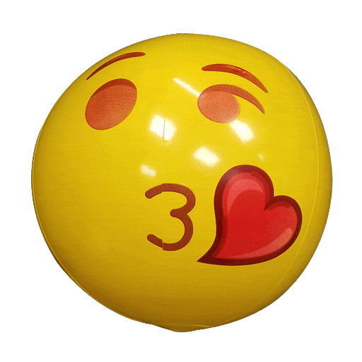 Salus Brands TOYS AND REC Inflatables and Floats Emoji Beach Ball, 18" Blow Kiss - 10204 857596006066 12000454 pool companies near me pool company pool installers near me pool contractors near me
